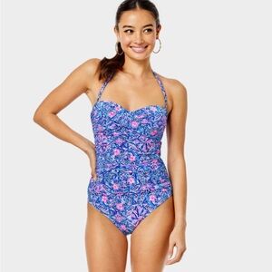 NWT Lilly Pulitzer Flamenco One Piece Swim Suit Takin It Easy Size 14